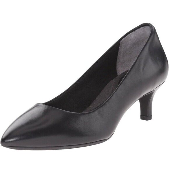 Rockport Total Motion Kalila Pumps Black Leather US Women's Size 8.5‎ New - Picture 1 of 8